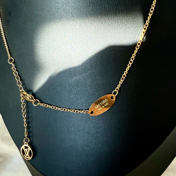 Upcycled Louis Vuitton Elegant Gold Pendant Necklace.. - Picture 3 of 4